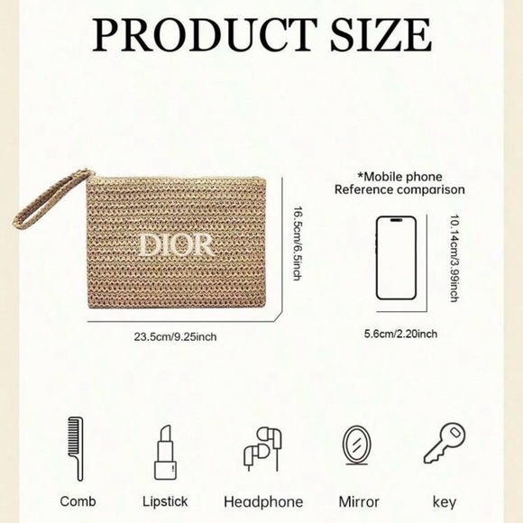 Designer Beige Crochet Clutch with Gold Chain - Picture 13 of 13